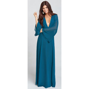 Show Me Your MuMu Teal Maxi Dress